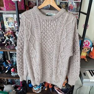 Vintage Aran Crafts Ireland Wool Cable Knit Sweater Men’s L